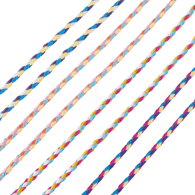 4 Rolls 4 Colors 4-Ply Polycotton Cord with Metallic Thread OCOR-TA0003-33A-1