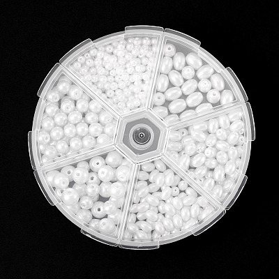410Pcs 6 Styles Glass Pearl Beads HY-TA0003-04A-1