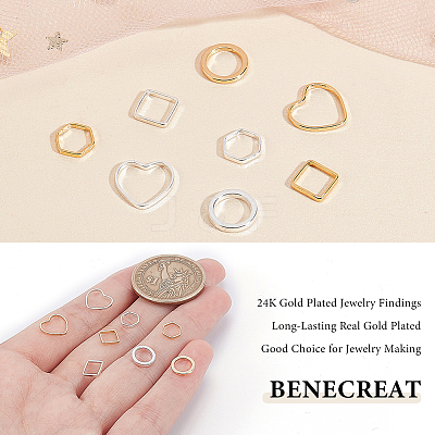80Pcs 8 Style Brass Linking Rings KK-FH0005-70-1