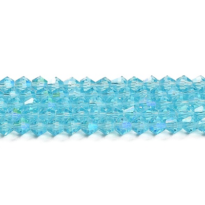 Transparent Electroplate Glass Beads Strands GLAA-F029-4mm-D20-1