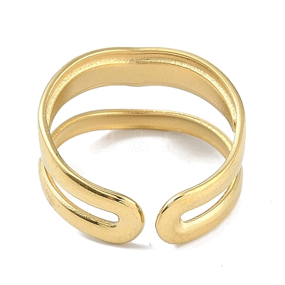 Ion Plating(IP) 304 Stainless Steel Enamel Cuff Finger Rings RJEW-L107-035G-02-1