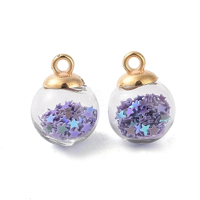 Glass Round Pendants GLAA-P063-01G-13-1