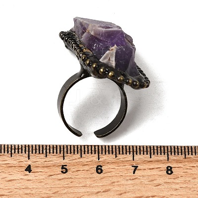 Natural Gemstone Irregular Nugget Open Cuff Rings G-A278-03AB-1