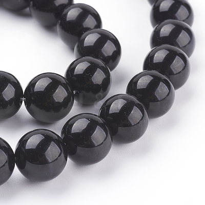 Natural Obsidian Beads Strands X-G-G099-12mm-24-1