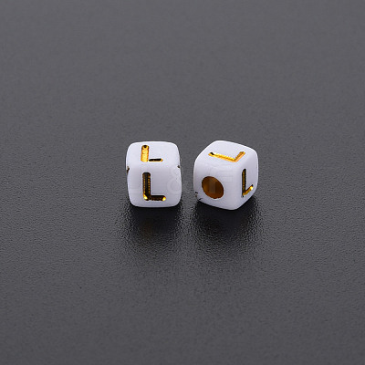Opaque White Acrylic Beads MACR-Q242-010L-1