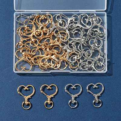 40Pcs 2 Colors Alloy Swivel Snap Hook Clasps FIND-FS0004-73B-1