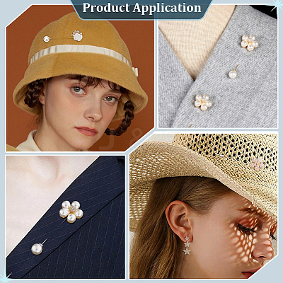 6Pcs 6 Styles Alloy Brooch Pins JEWB-PH0001-63-1