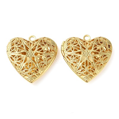 Rack Plating Brass Locket Pendants KK-M269-08G-1