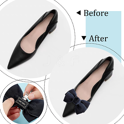 Polyester Bowknot Shoe Decorations AJEW-WH0323-25F-1