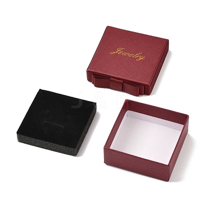 Square & Word Jewelry Cardboard Jewelry Boxes CBOX-C015-01B-01-1