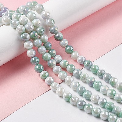 Electroplated Glass Beads Strands X-GLAA-C023-01B-1