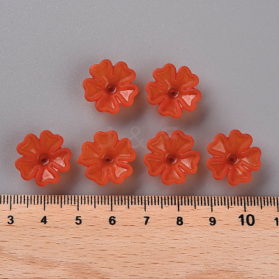 Transparent Frosted Acrylic Bead Caps MACR-S371-04A-726-1