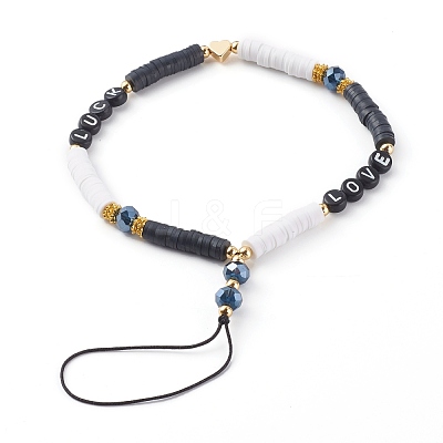 Polymer Clay Heishi Beaded Mobile Straps HJEW-JM00466-1