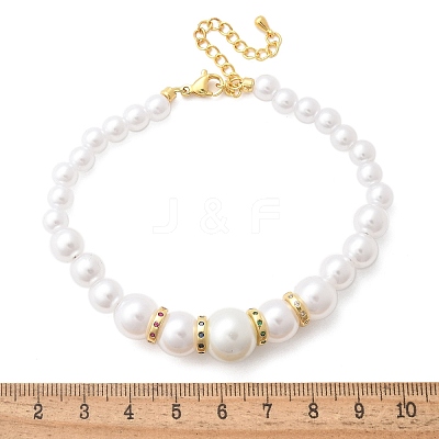 Round ABS Imitation Pearl Beads Bracelets for Women BJEW-B124-01G-1