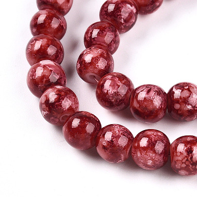 Baking Paint Glass Beads Strands DGLA-N003-8mm-A02-1