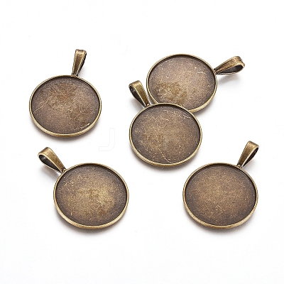Tibetan Style Pendant Cabochon Settings X-TIBEP-20474-AB-LF-1