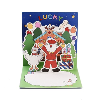 Square 3D Pop Up Paper Greeting Card AJEW-P123-A01-1
