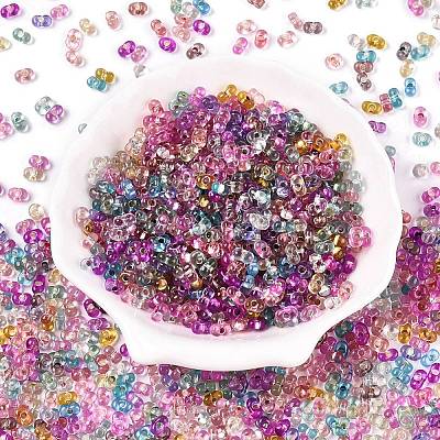 Baking Paint Transparent Glass Seed Beads X-SEED-N006-05-1