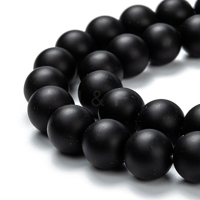 Natural Black Onyx Beads Strands X-G-Z024-01A-1