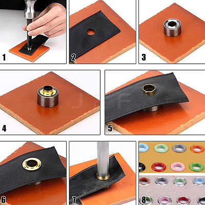 200 Sets 10 Colors Iron Grommet Eyelet Findings SCRA-GF0001-10B-03-1