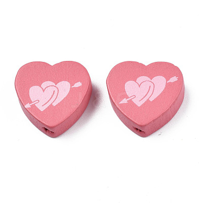 Spray Painted Maple Wood Beads WOOD-Q030-88C-1