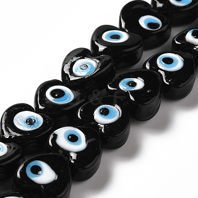 Handmade Evil Eye Lampwork Beads Strands LAMP-E023-07B-03-1