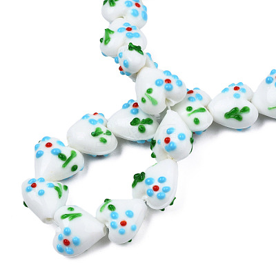 Handmade Bumpy Lampwork Beads Strands LAMP-N029-011F-1