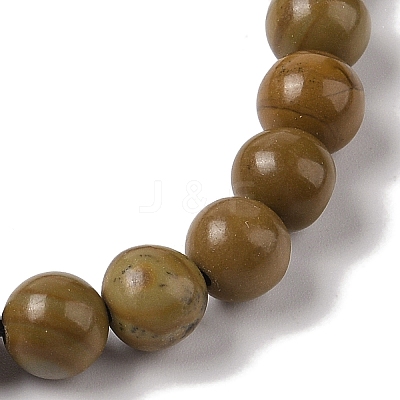 8mm Round Natural Wood Lace Stone Braided Bead Bracelets BJEW-C067-01B-17-1