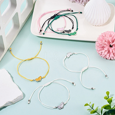 3 Sets 6Pcs 3 Styles Alloy Enamel Link Bracelets BJEW-TA0001-22-1