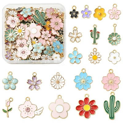 100Pcs 20 Styles Alloy Enamel Charms ENAM-YW0006-76-1