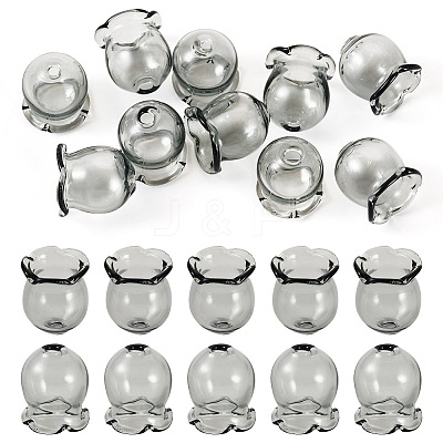 10Pcs Glass Bead Caps for Wind Chimes Making GLAA-BY0001-05A-1