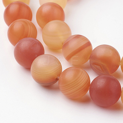 Natural Red Agate Bead Strands G-G735-64F-10mm-1