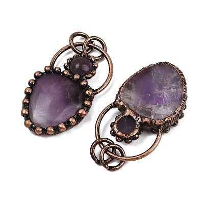 Natural Amethyst Pendants G-Z101-06R-08-1