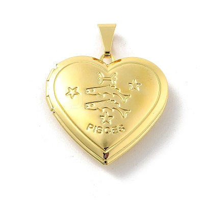 Brass Locket Pendants KK-C092-25G-05-1