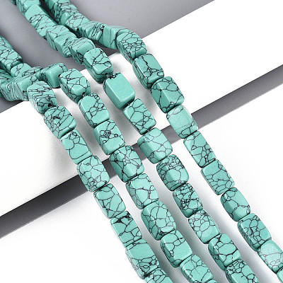1 Strand Synthetic Turquoise Dyed Beads Strands G-FH0002-59A-1