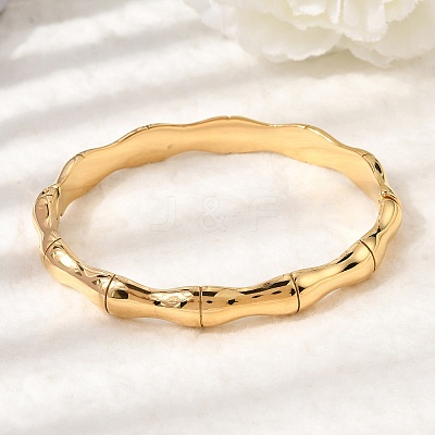304 Stainless Steel Hinged Bangles BJEW-D408-18G-1