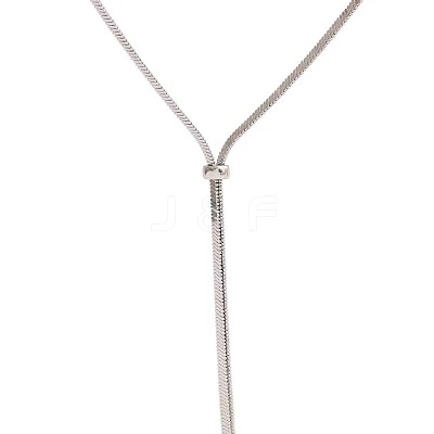 316 Surgical Stainless Steel Snake Chain Slider Lariat Necklaces for Women FS-WG6B247-01-1
