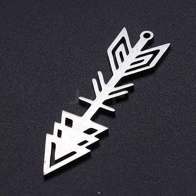 Non-Tarnish 201 Stainless Steel Pointed Pendants STAS-S105-JN915-1