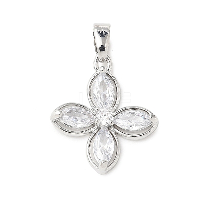 Brass Micro Pave Cubic Zirconia Pendants KK-D357-14B-P-1