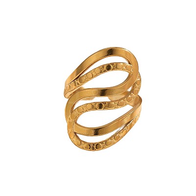 304 Stainless Steel Open Cuff Rings WGEC3B2-02-1