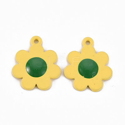 Spray Painted Alloy Enamel Pendants PALLOY-T075-128B-RS-1