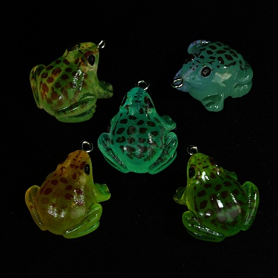 Luminous Transparent Resin Pendants X-RESI-F077-01P-1