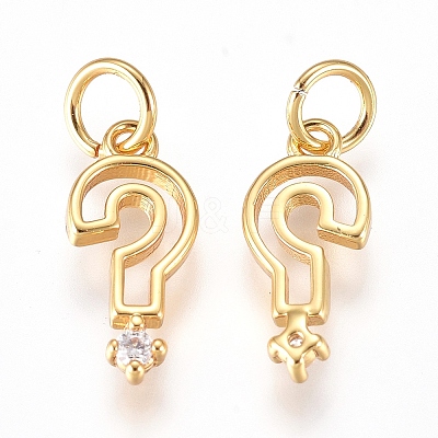 Brass Punctuation Charms X-ZIRC-L070-84G-1