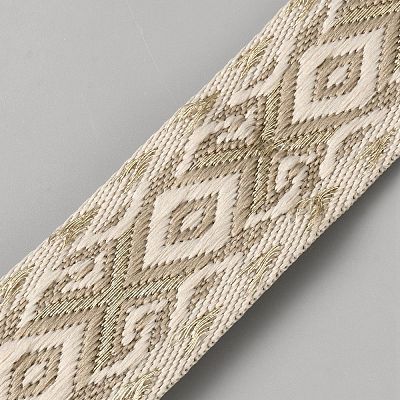 Ethnic Style Rhombus Polyester Ribbon SRIB-WH0029-015B-1