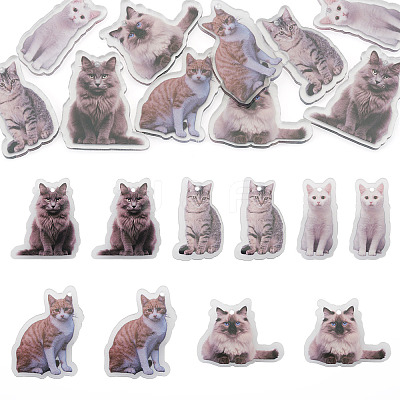 10Pcs 5 Styles Printed Acrylic Pendants OACR-TA0004-13-1