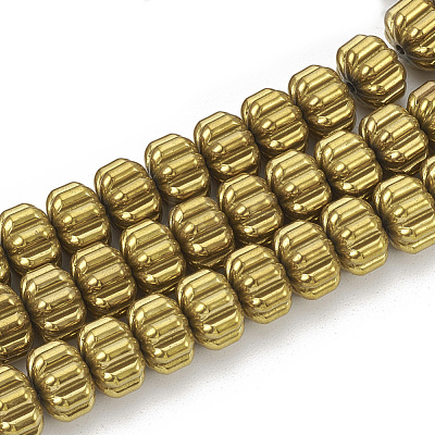 Electroplate Non-magnetic Synthetic Hematite Corrugated Beads Strands G-T061-108G-1
