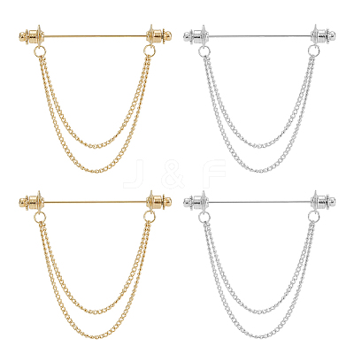 4Pcs 2 Colors Zinc Alloy Hanging Chain Brooch FIND-GA0008-67-1