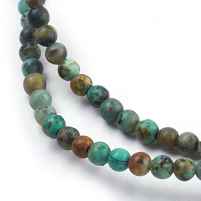 Natural African Turquoise(Jasper) Beads Strands X-TURQ-G037-4mm-1
