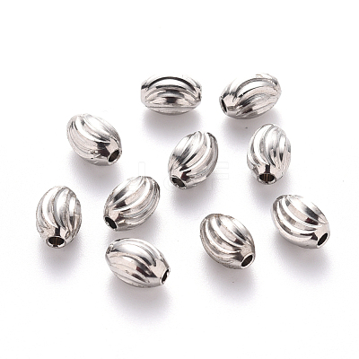 Tarnish Resistant 201 Stainless Steel Corrugated Beads STAS-S103-16B-P-1