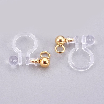 303 Stainless Steel Clip On Earring Findings STAS-P207-02G-1